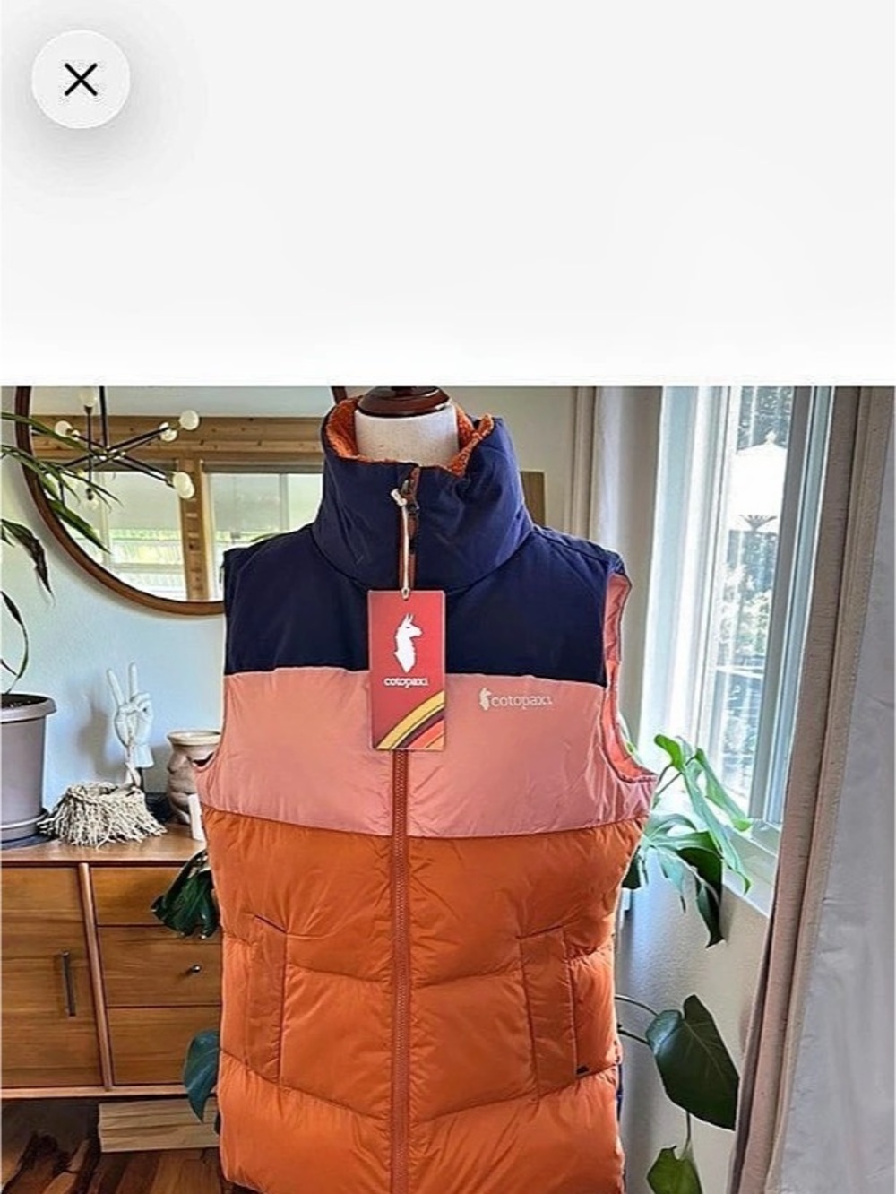 Cotopaxi Solazo Down Vest Colorblock Down Vest in Orange & Blue Size Medium NWT